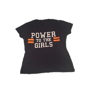 🎉5 for $20🎉 Anvil t-shirt Womens M black Power to the Girls tee Y2K Sporty